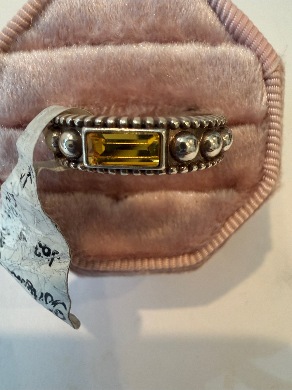 Brighton Sterling Silver Yellow Baguette Ring